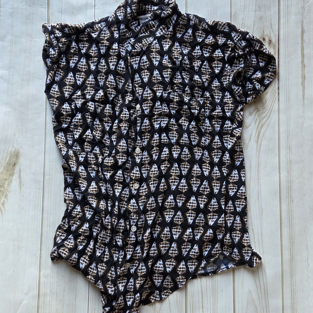 Cone Shell Black and White Button Down Shirt